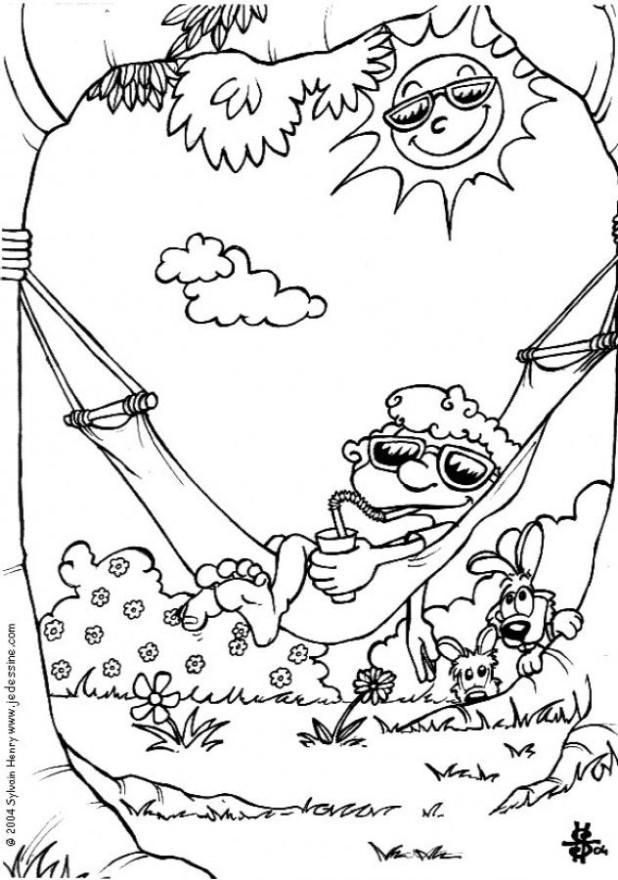 estate - amaca Disegno da colorare estate - amaca
