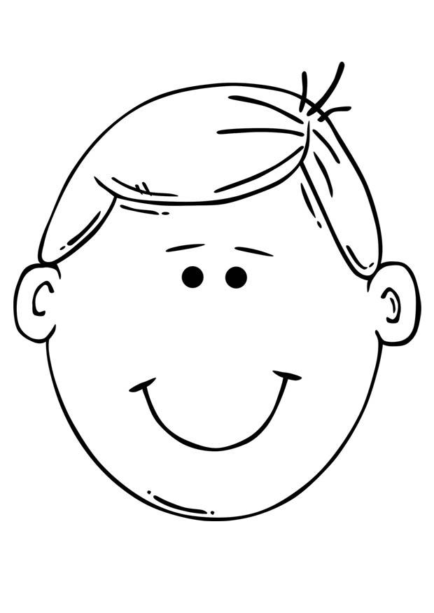 faccia di un ragazzo Disegno da colorare faccia di un ragazzo
