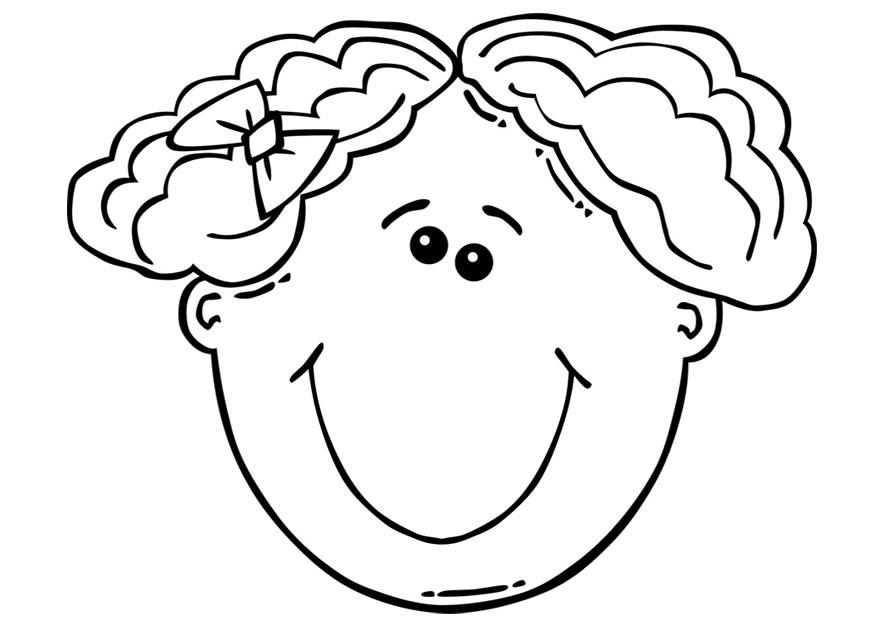faccia di una ragazza Disegno da colorare faccia di una ragazza
