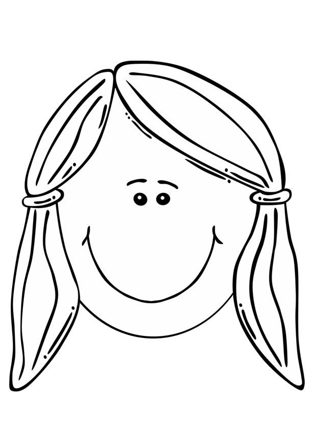faccia di una ragazza Disegno da colorare faccia di una ragazza