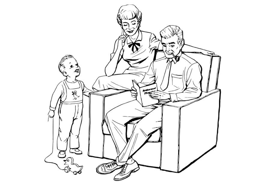 famiglia Disegno da colorare famiglia