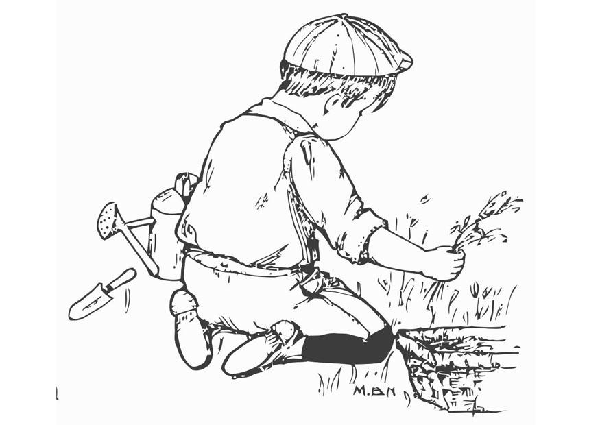 fare giardinaggio Disegno da colorare fare giardinaggio