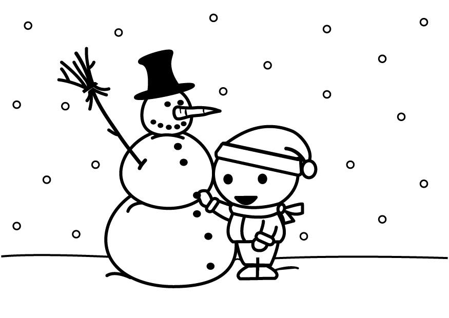 fare un pupazzo di neve Disegno da colorare fare un pupazzo di neve