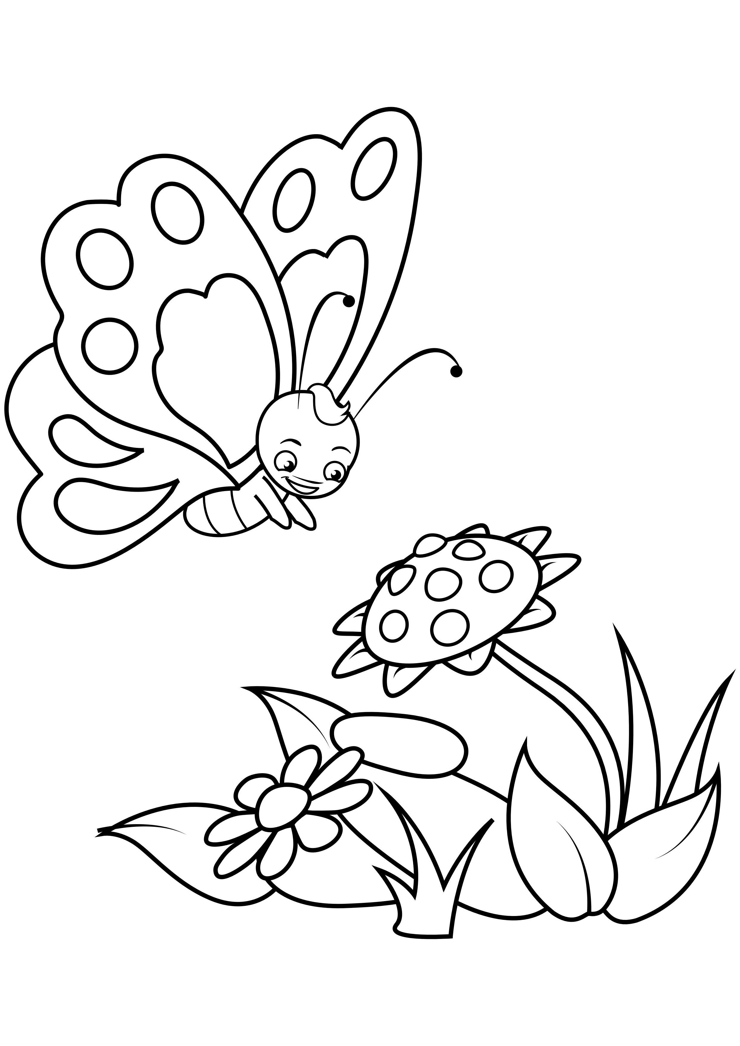 farfalla con fiori Disegno da colorare farfalla con fiori