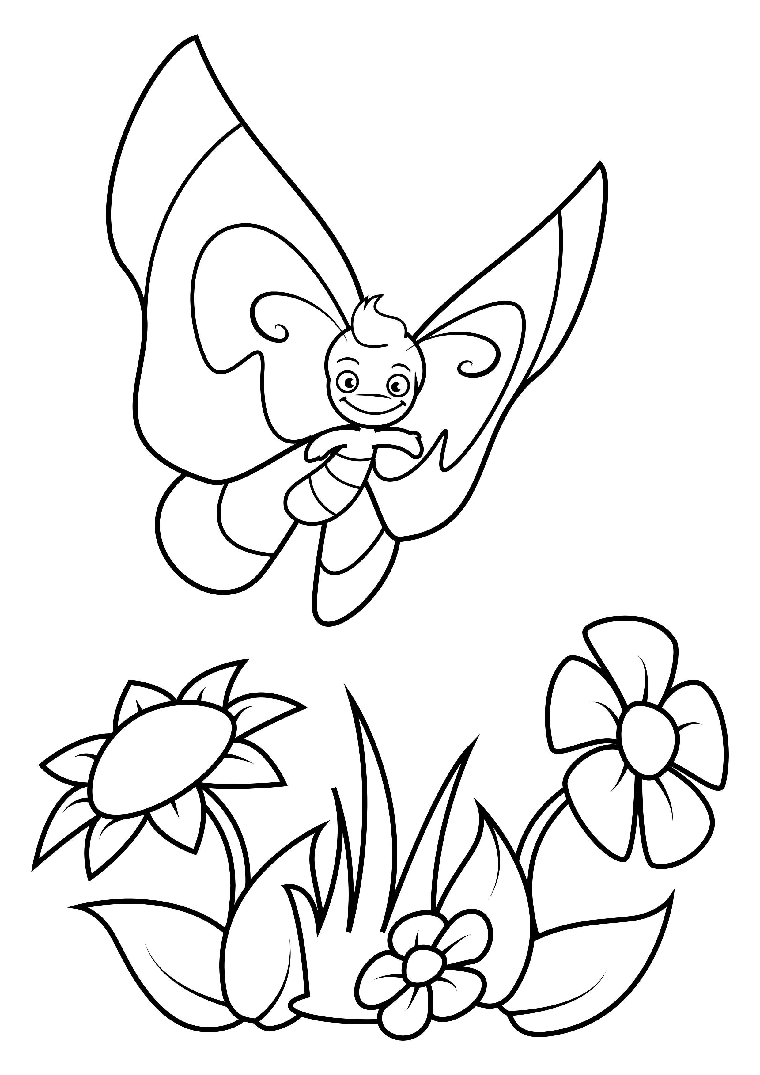 farfalla sopra i fiori Disegno da colorare farfalla sopra i fiori