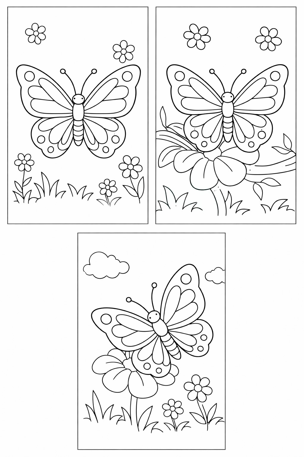 farfalle nel giardino Disegno da colorare farfalle nel giardino