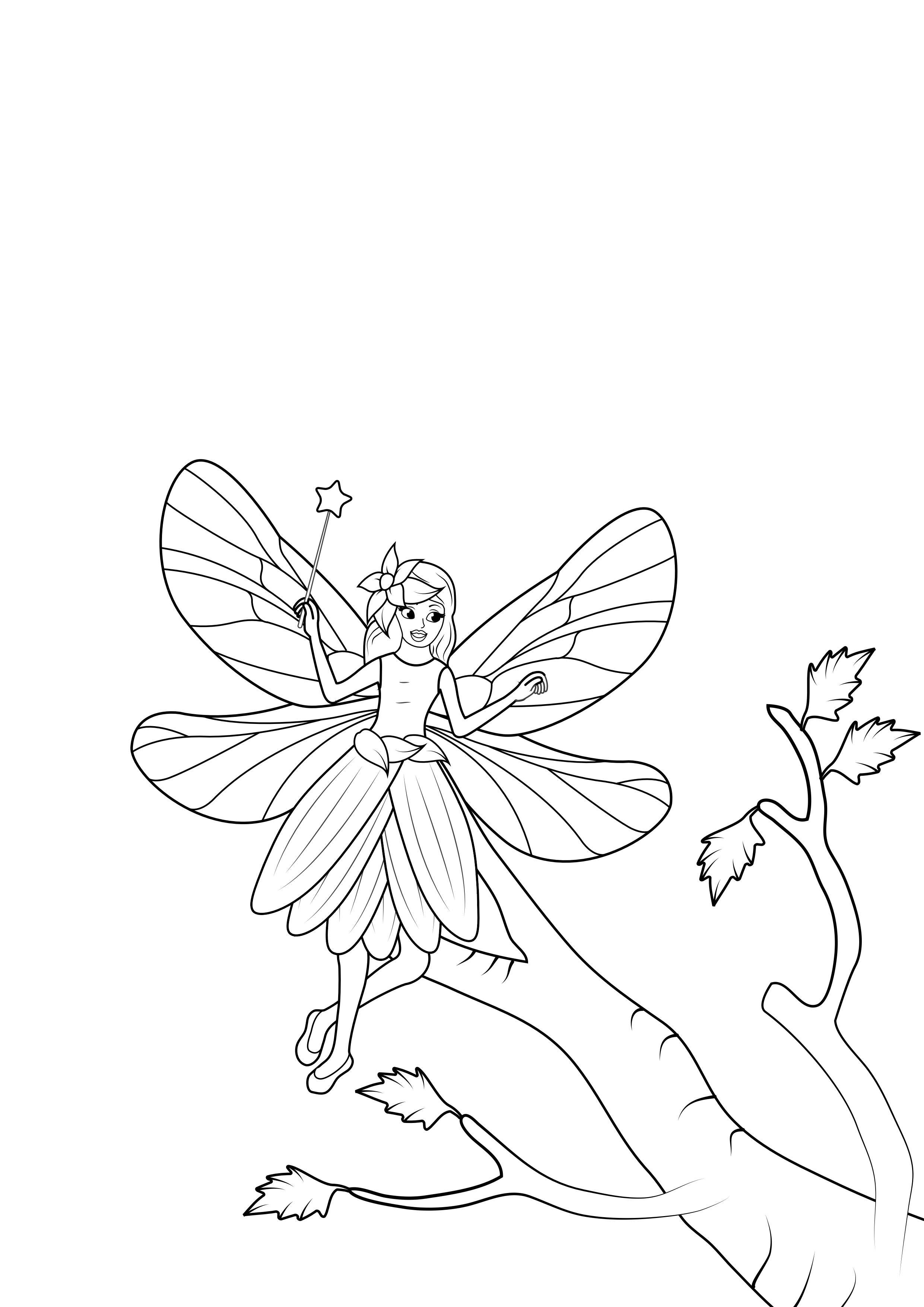 fata all'albero Disegno da colorare fata all'albero