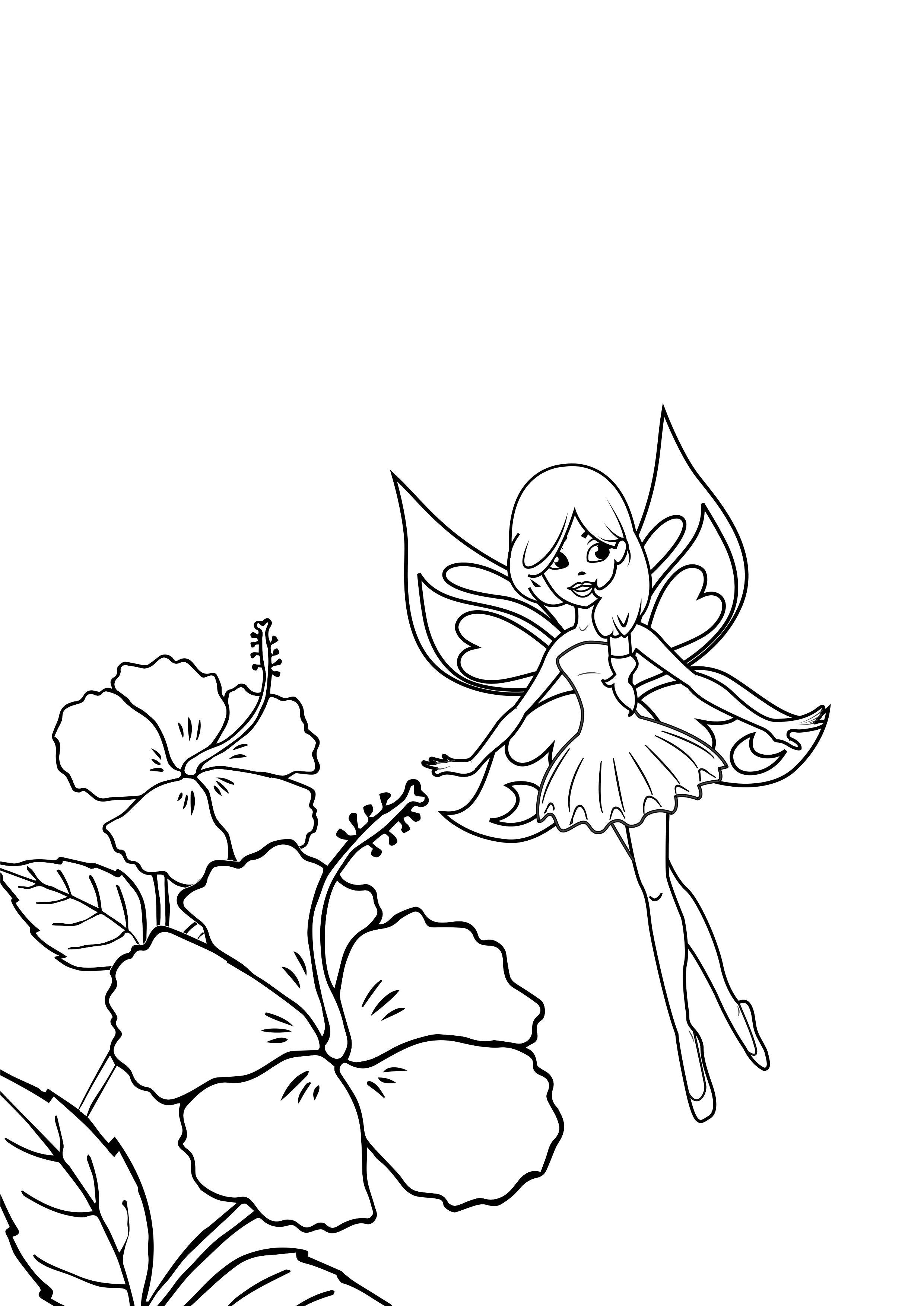 fata con fiori Disegno da colorare fata con fiori