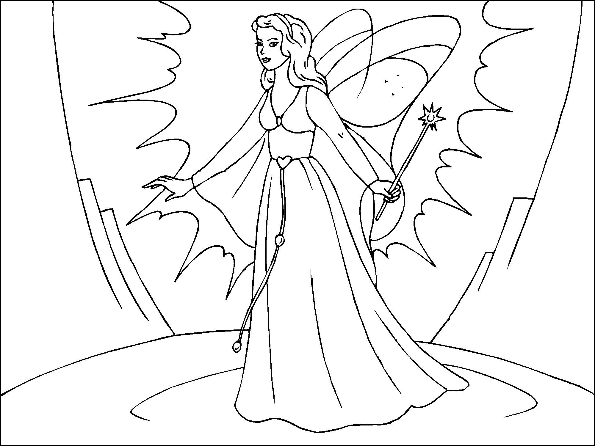 Disegno da colorare fata magica