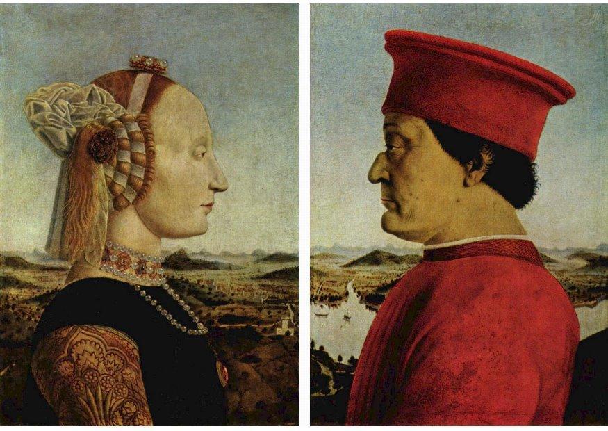 federico da montefeltro e la moglie immagine federico da montefeltro e la moglie