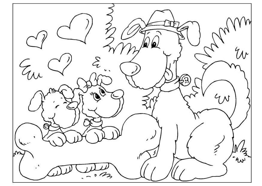 festa del papA - cani Disegno da colorare festa del papA - cani