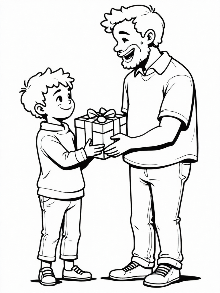 festa del papA figlio e padre Disegno da colorare festa del papA figlio e padre