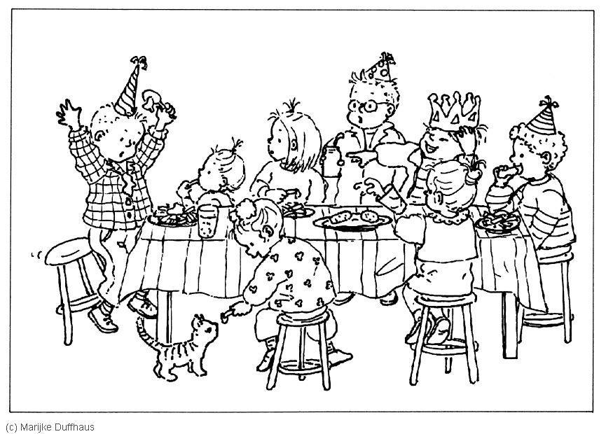 festa di compleanno Disegno da colorare festa di compleanno