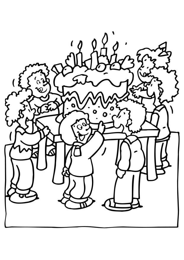 festa di compleanno Disegno da colorare festa di compleanno
