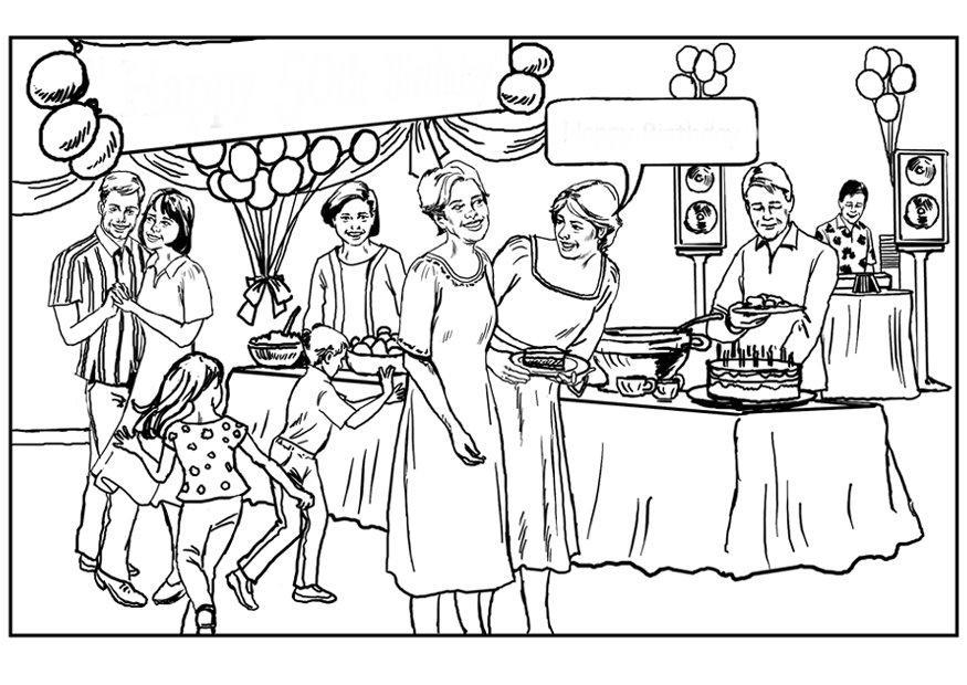festa di compleanno Disegno da colorare festa di compleanno