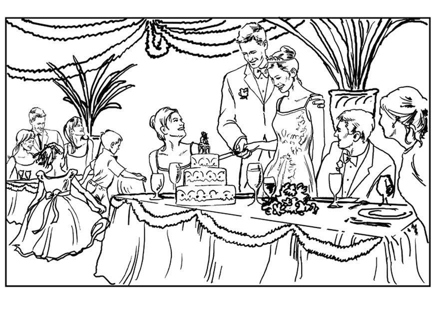 festa di matrimonio Disegno da colorare festa di matrimonio