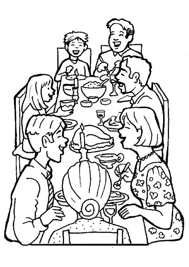festa in famiglia Disegno da colorare festa in famiglia