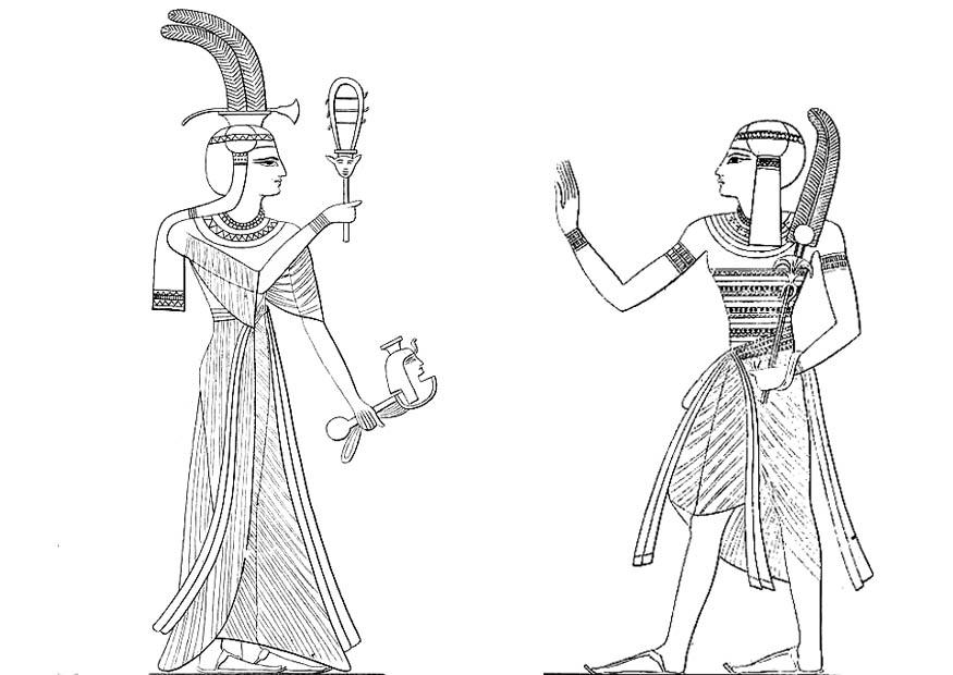 figlio e figlia di ramses ii Disegno da colorare figlio e figlia di ramses ii