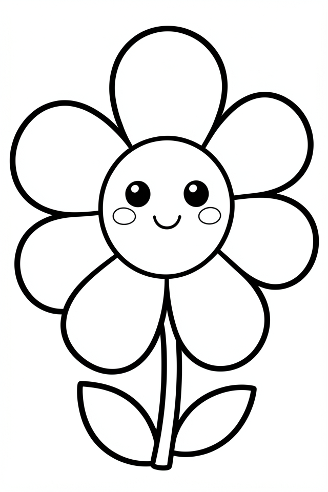 Disegno da colorare fiore allegro
