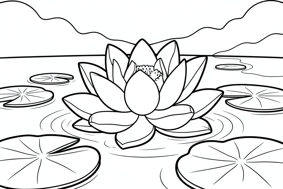 Disegno da colorare fiore di loto