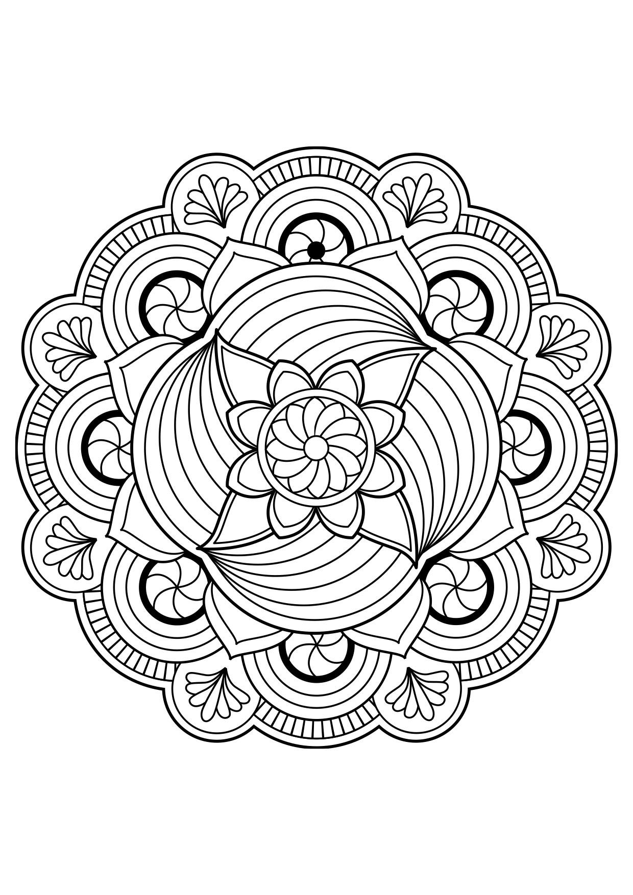 fiore di mandala Disegno da colorare fiore di mandala