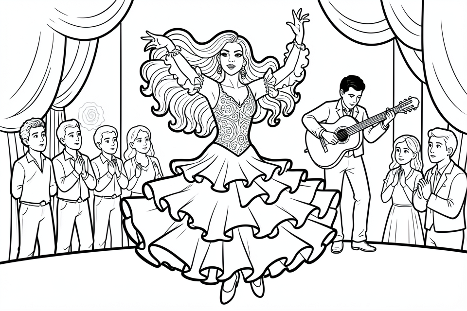 flamenco Disegno da colorare flamenco