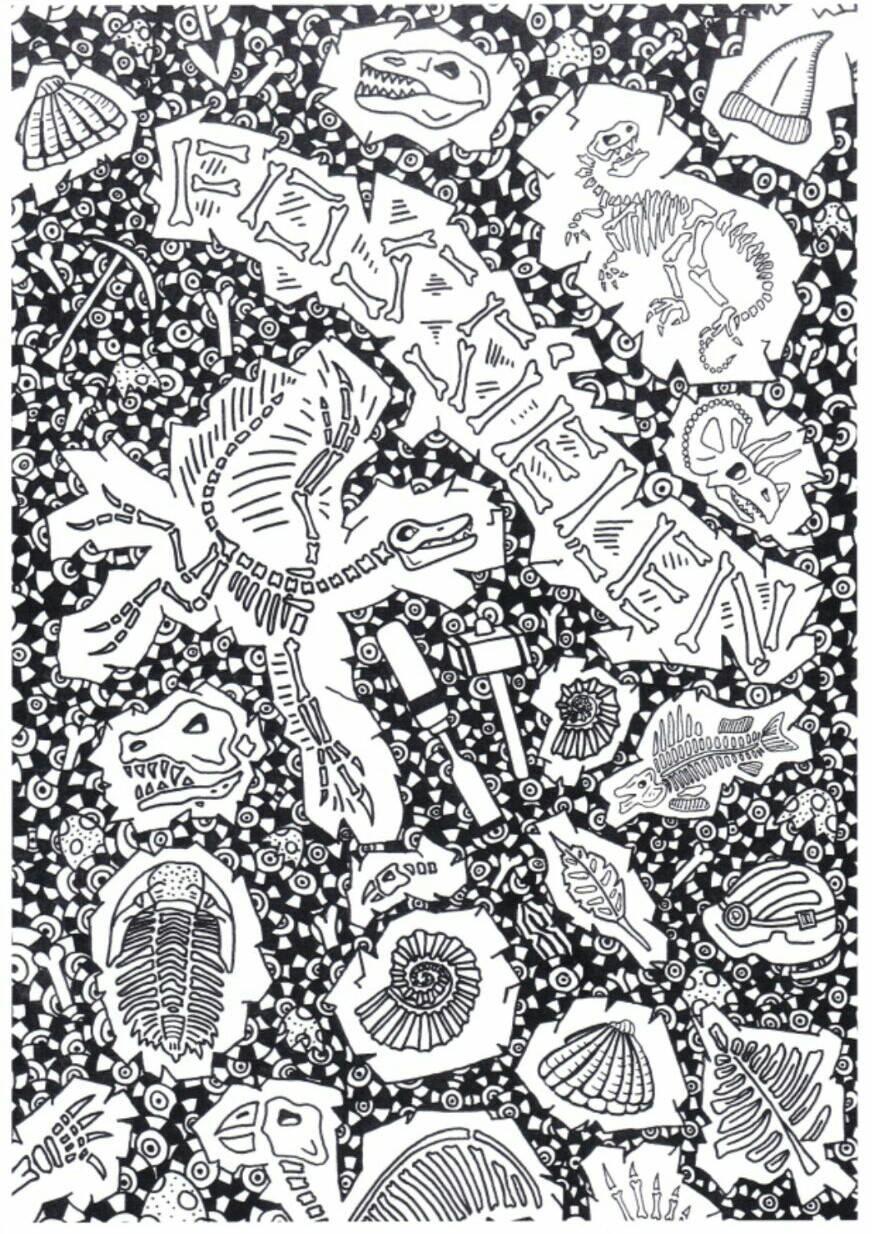 fossili Disegno da colorare fossili