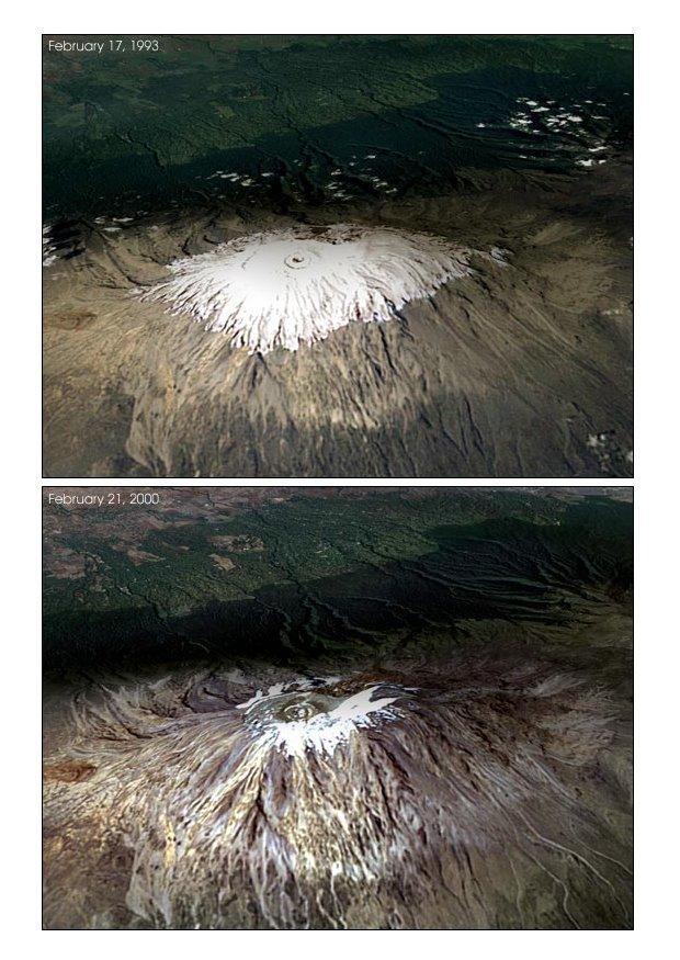 Foto cambiamenti climatici sul kilimanjaro 1993-2000