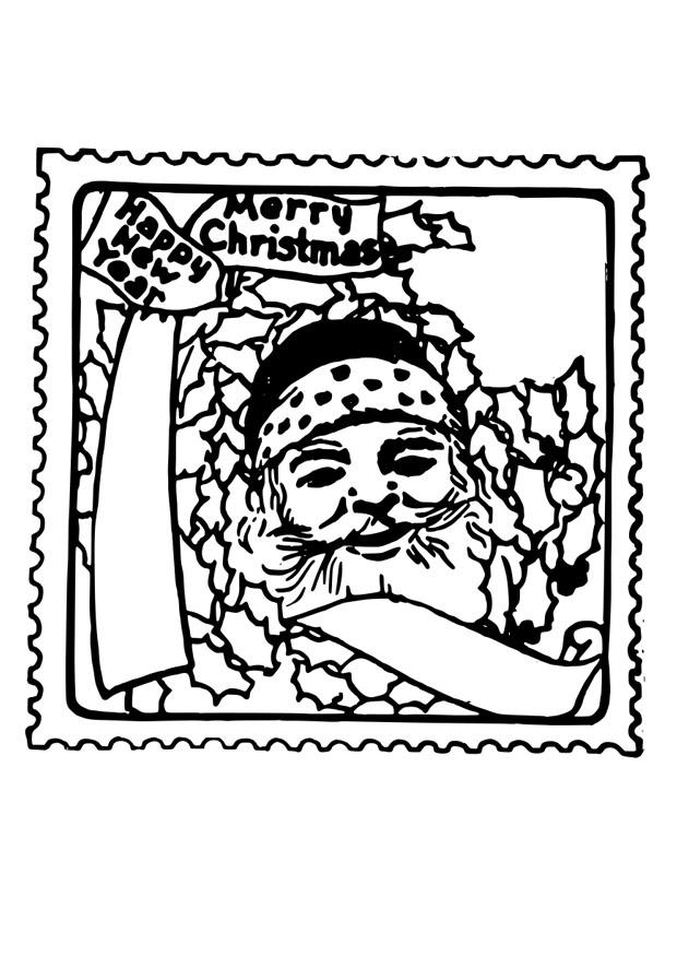 francobollo di natale Disegno da colorare francobollo di natale