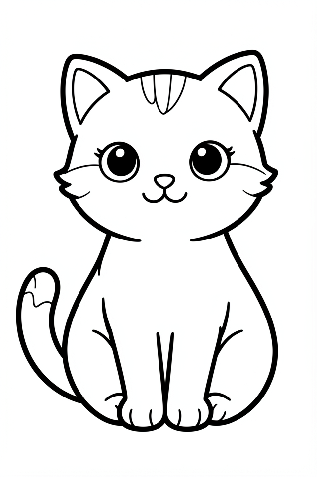 gatto carino Disegno da colorare gatto carino
