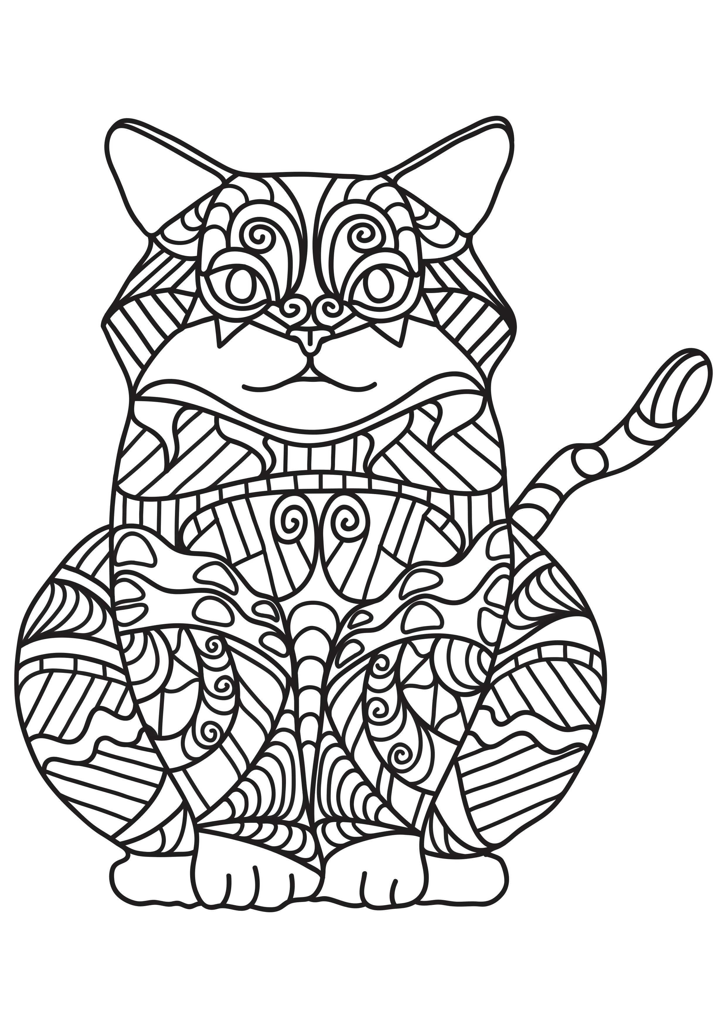 gatto grasso Disegno da colorare gatto grasso