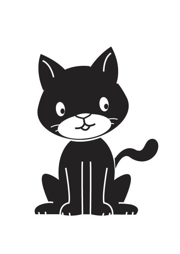 gatto nero Disegno da colorare gatto nero