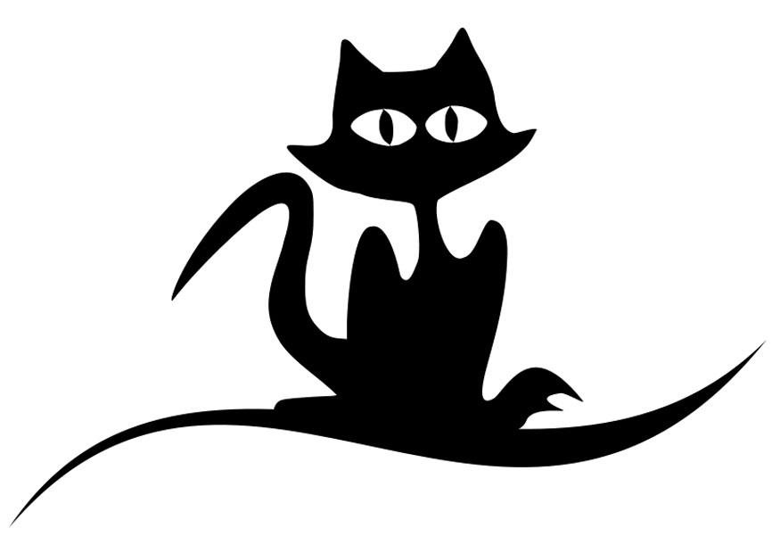 gatto nero Disegno da colorare gatto nero