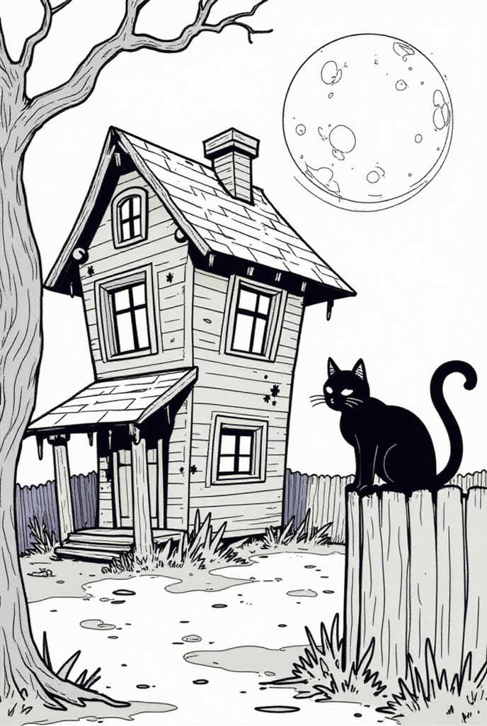 gatto nero di halloween Disegno da colorare gatto nero di halloween