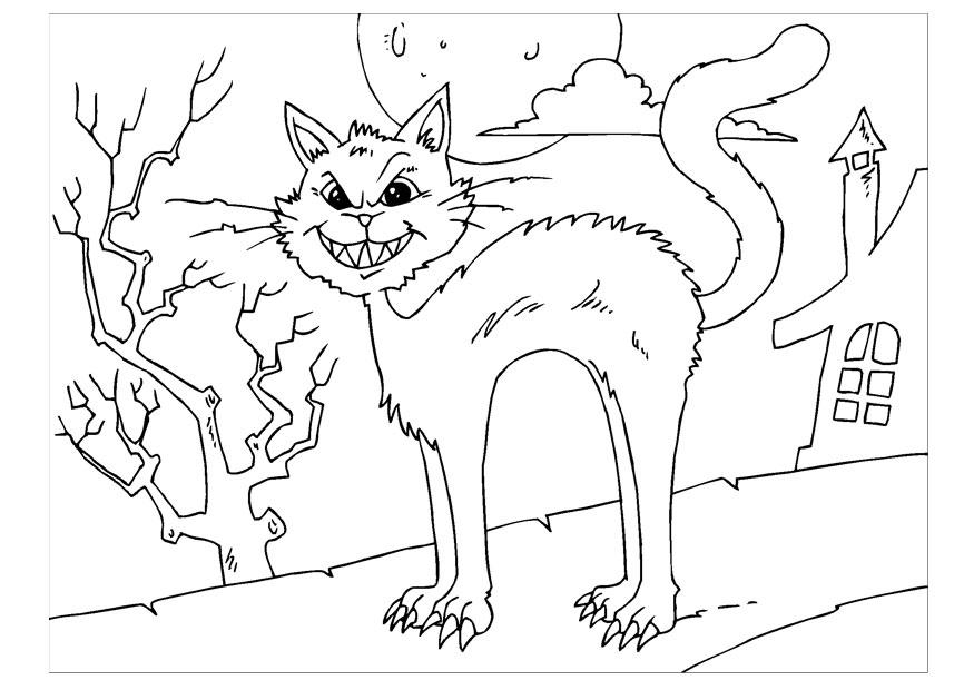gatto terrificante Disegno da colorare gatto terrificante