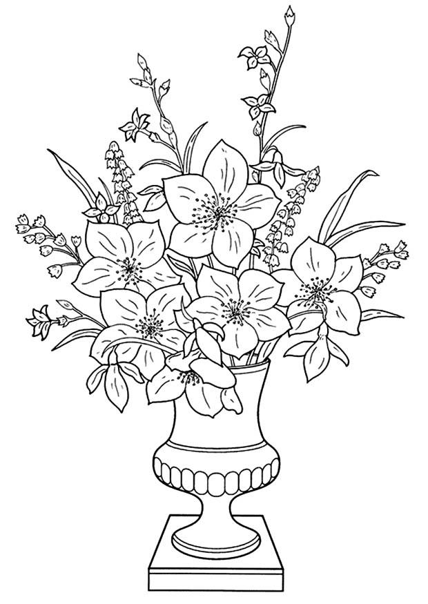 gigli in vaso Disegno da colorare gigli in vaso