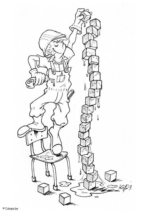 giocare con le costruzioni Disegno da colorare giocare con le costruzioni