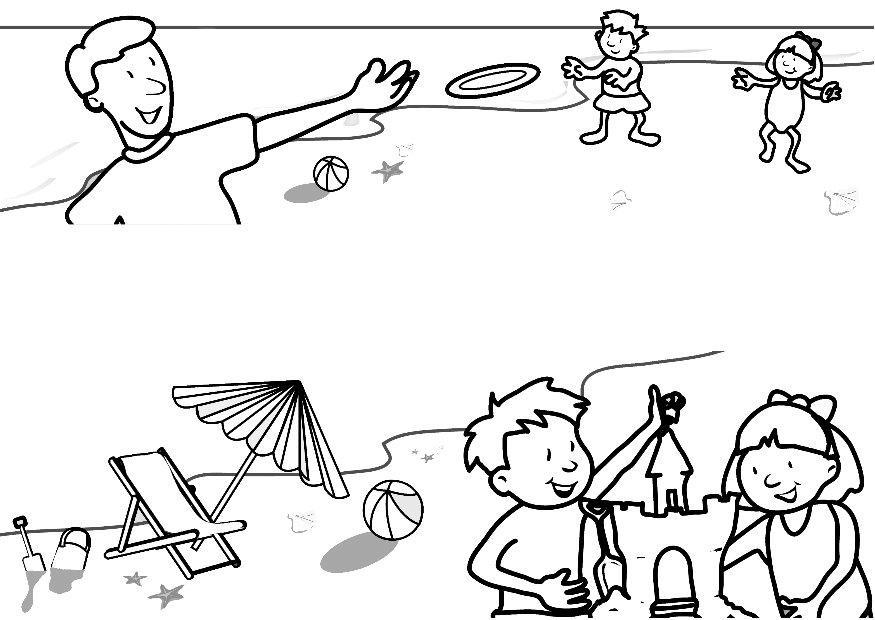 giocare in spiaggia Disegno da colorare giocare in spiaggia