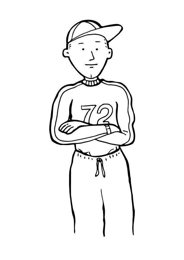 giocatore di baseball Disegno da colorare giocatore di baseball