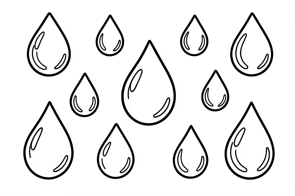 gocce d'acqua Disegno da colorare gocce d'acqua