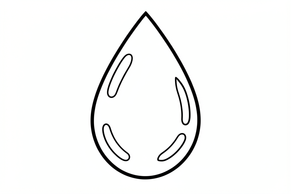 Disegno da colorare goccia d'acqua