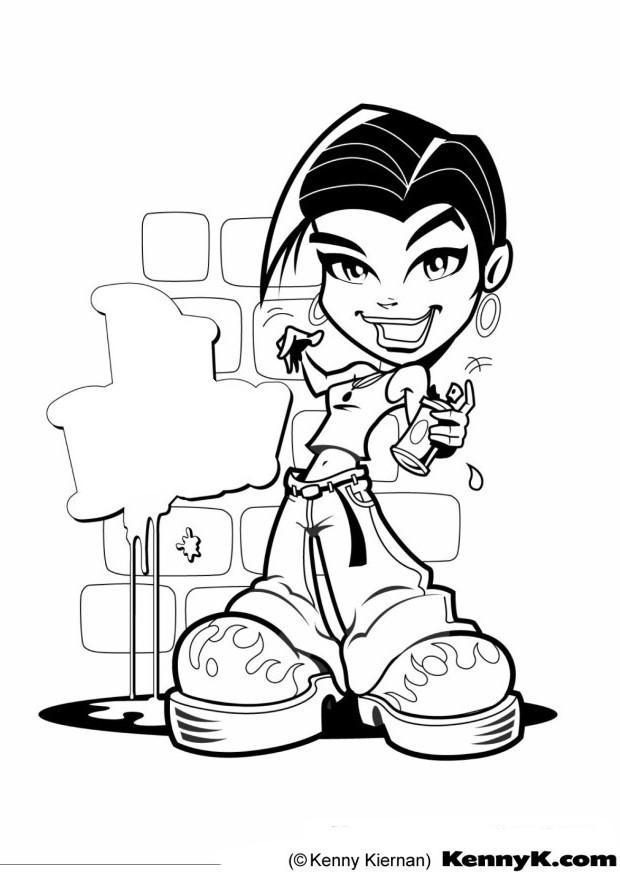 graffiti girl Disegno da colorare graffiti girl