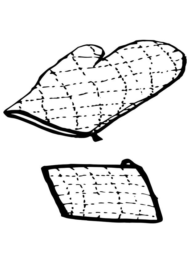 guanto da forno - pressina Disegno da colorare guanto da forno - pressina