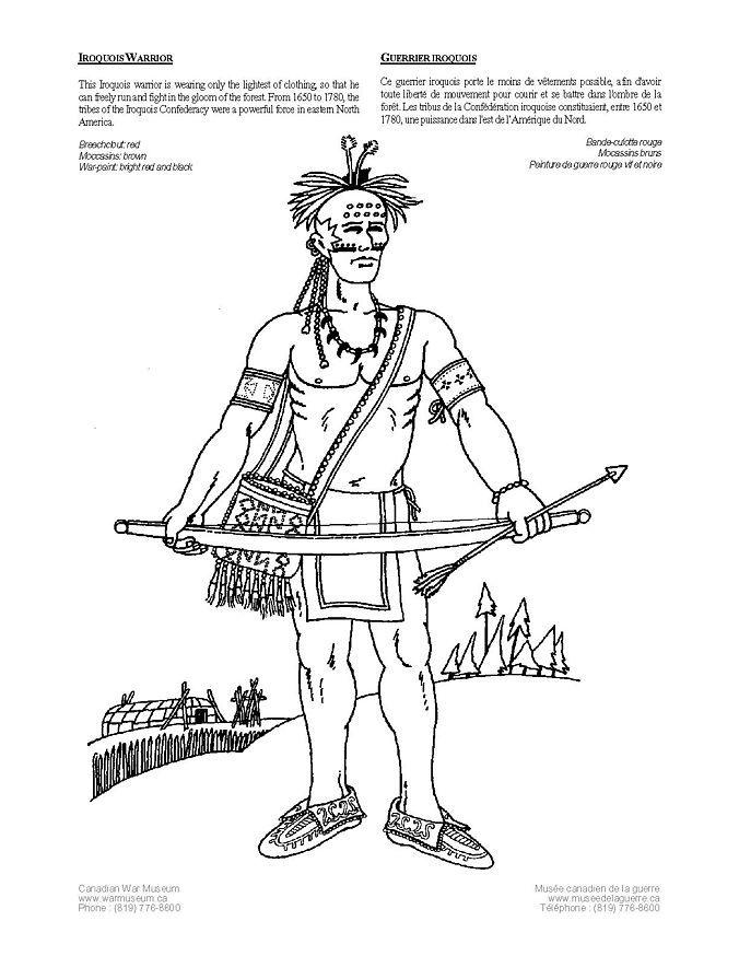 guerriero iroquois Disegno da colorare guerriero iroquois