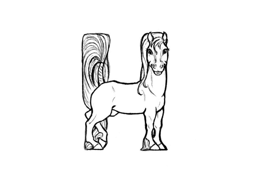 h-horse Disegno da colorare h-horse