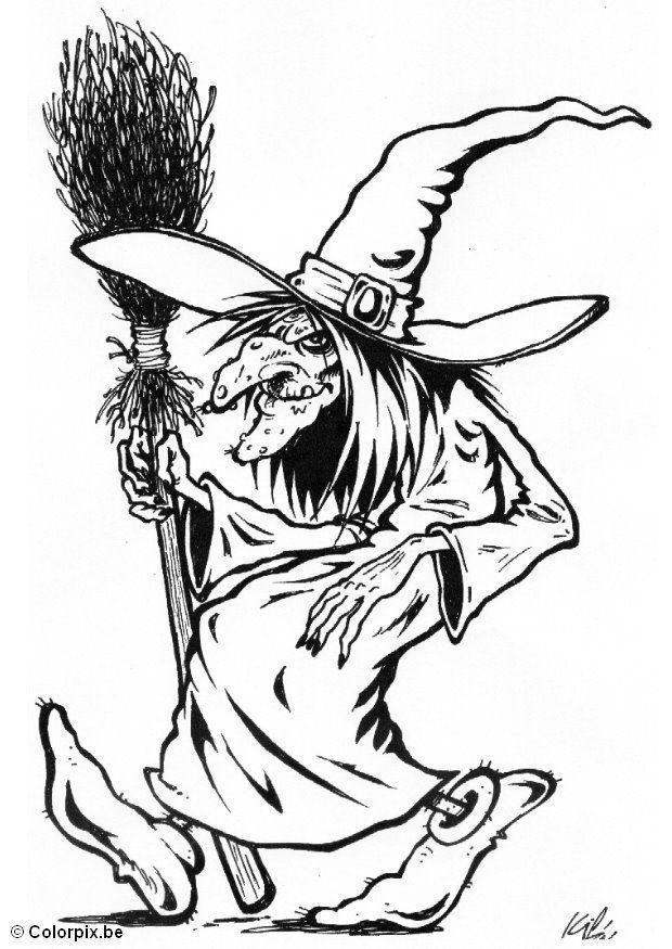 halloween - strega Disegno da colorare halloween - strega