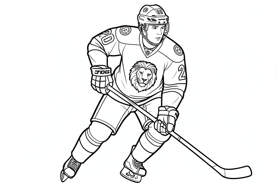 hockey su ghiaccio Disegno da colorare hockey su ghiaccio