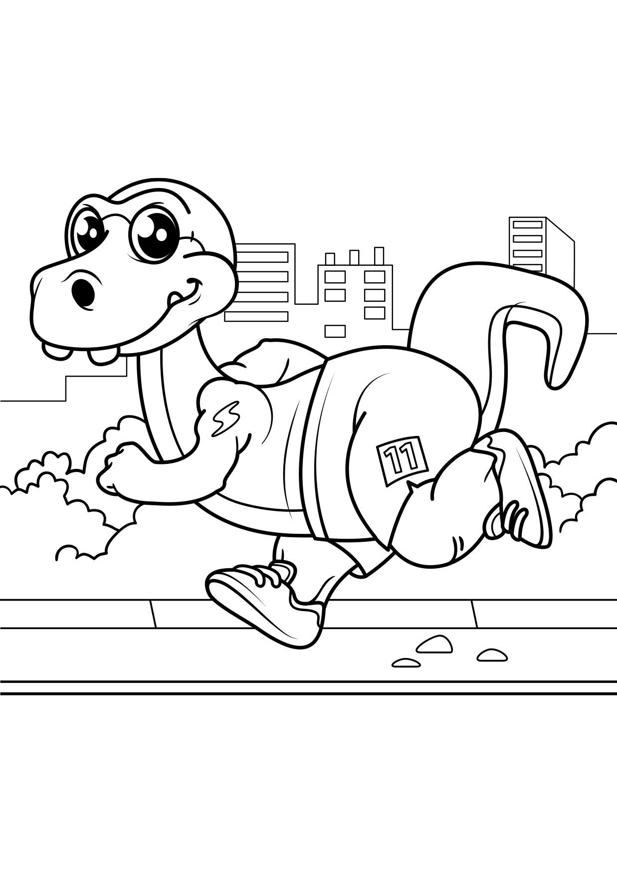 il dinosauro fa jogging Disegno da colorare il dinosauro fa jogging