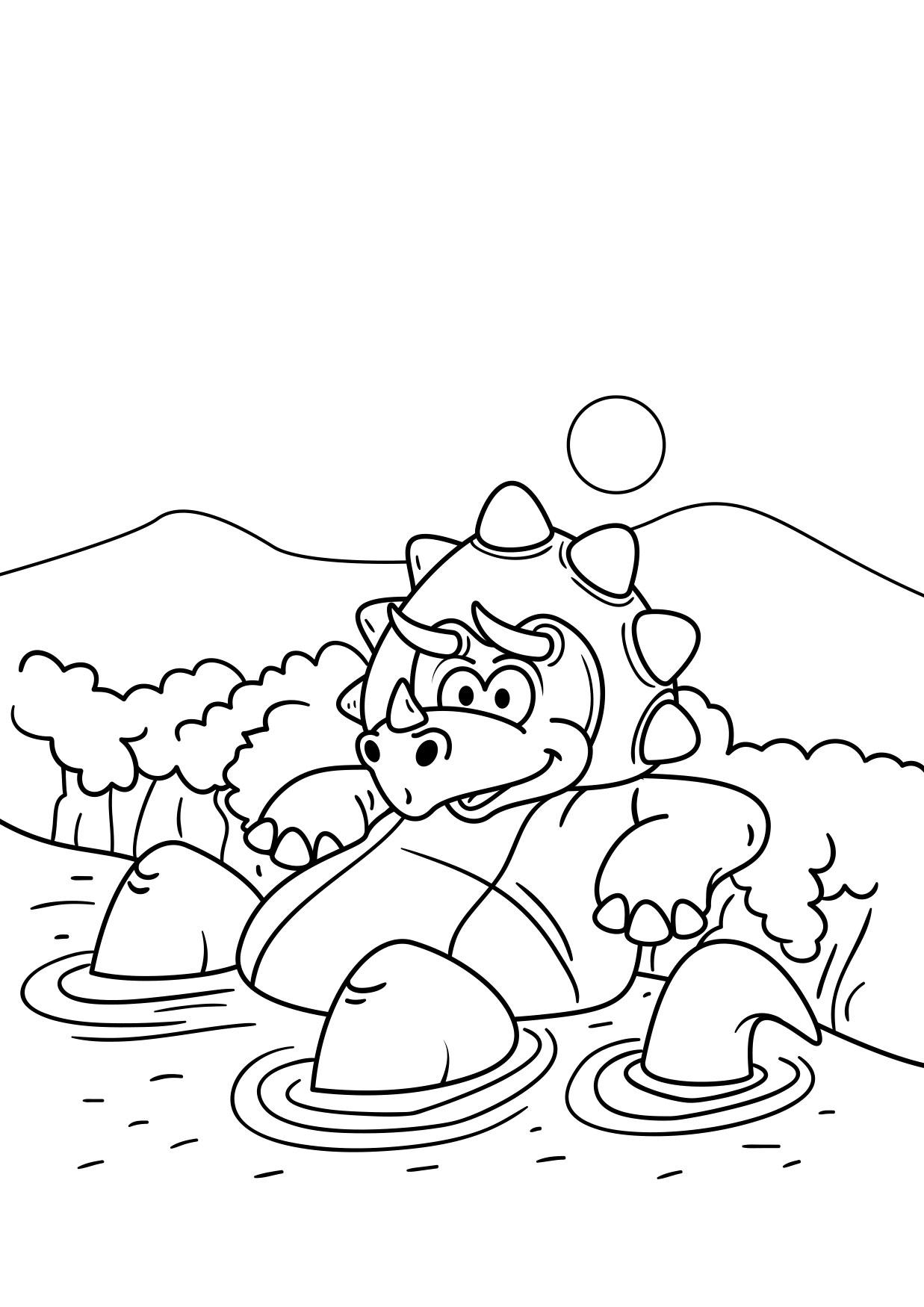 il dinosauro sta riposando Disegno da colorare il dinosauro sta riposando