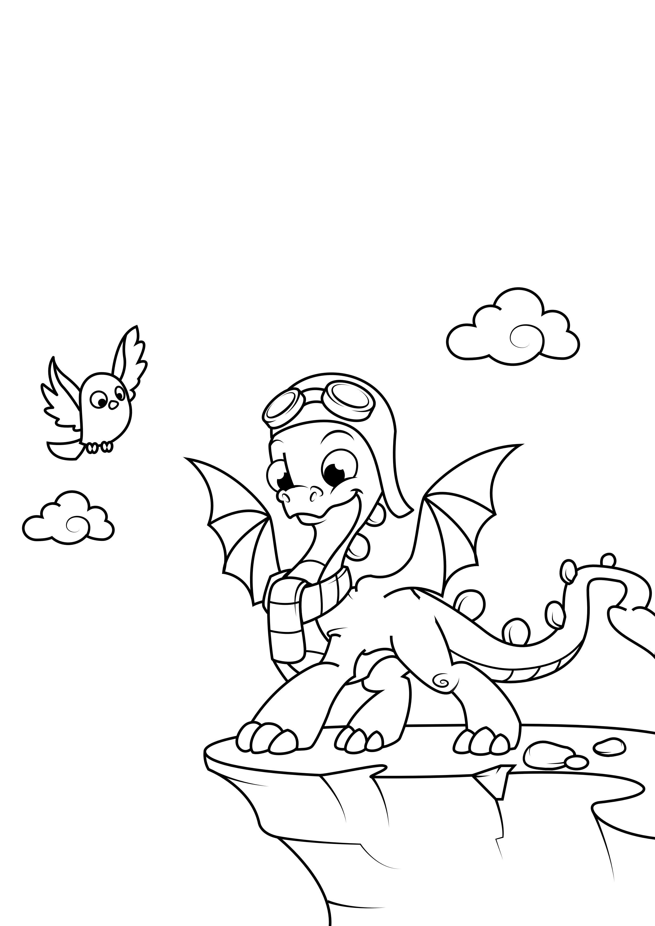 il drago sta per volare Disegno da colorare il drago sta per volare